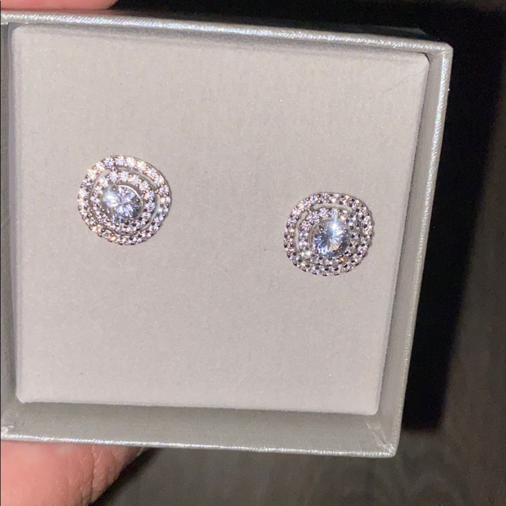 Silver Cubic zirconia studs from Zales